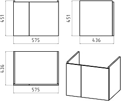 Misty Тумба под раковину Лира 60 подвесная белая – фотография-2